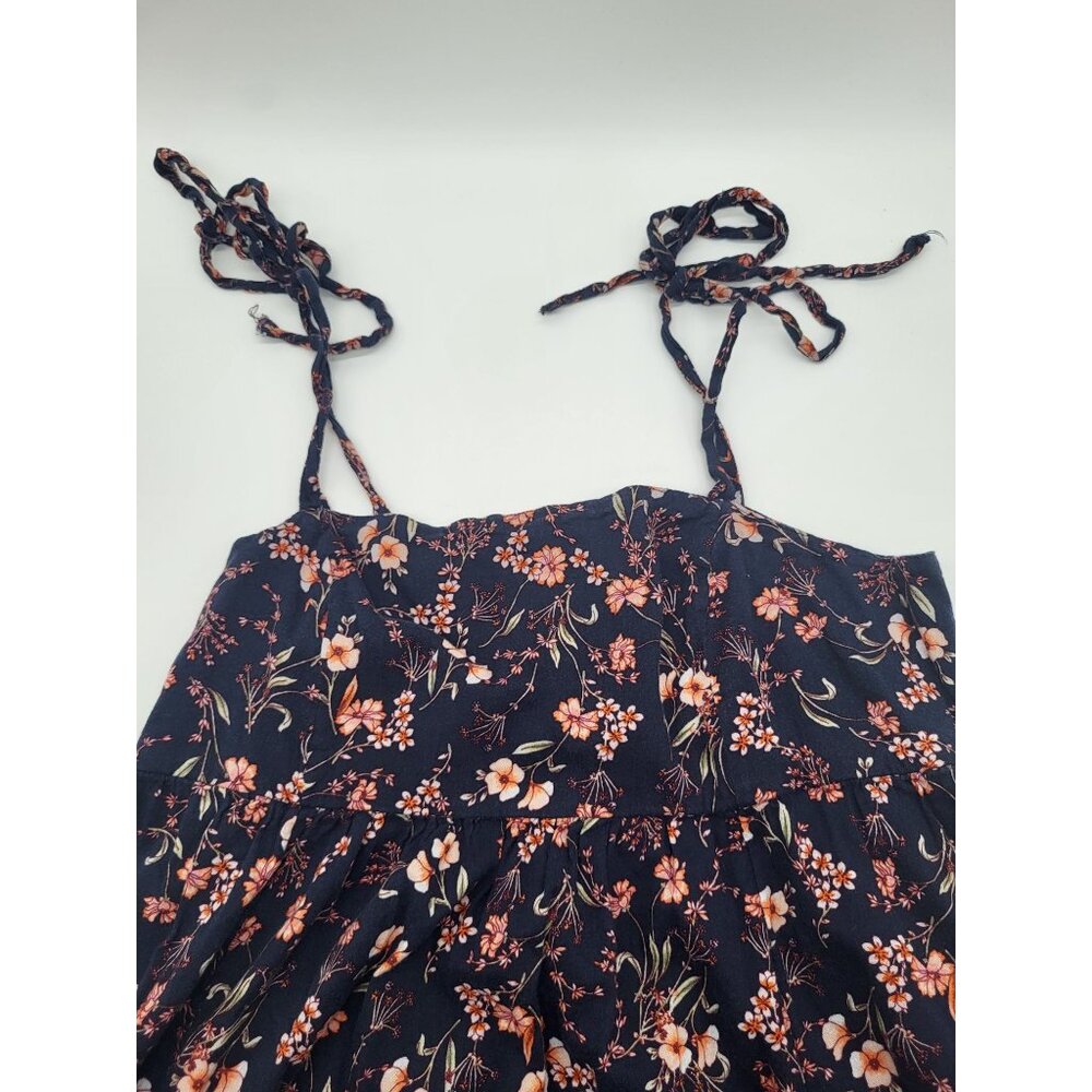 Old Navy Women's M Tie-Shoulder Floral Split Front Midi Swing Dress Festival - Picture 11 of 12